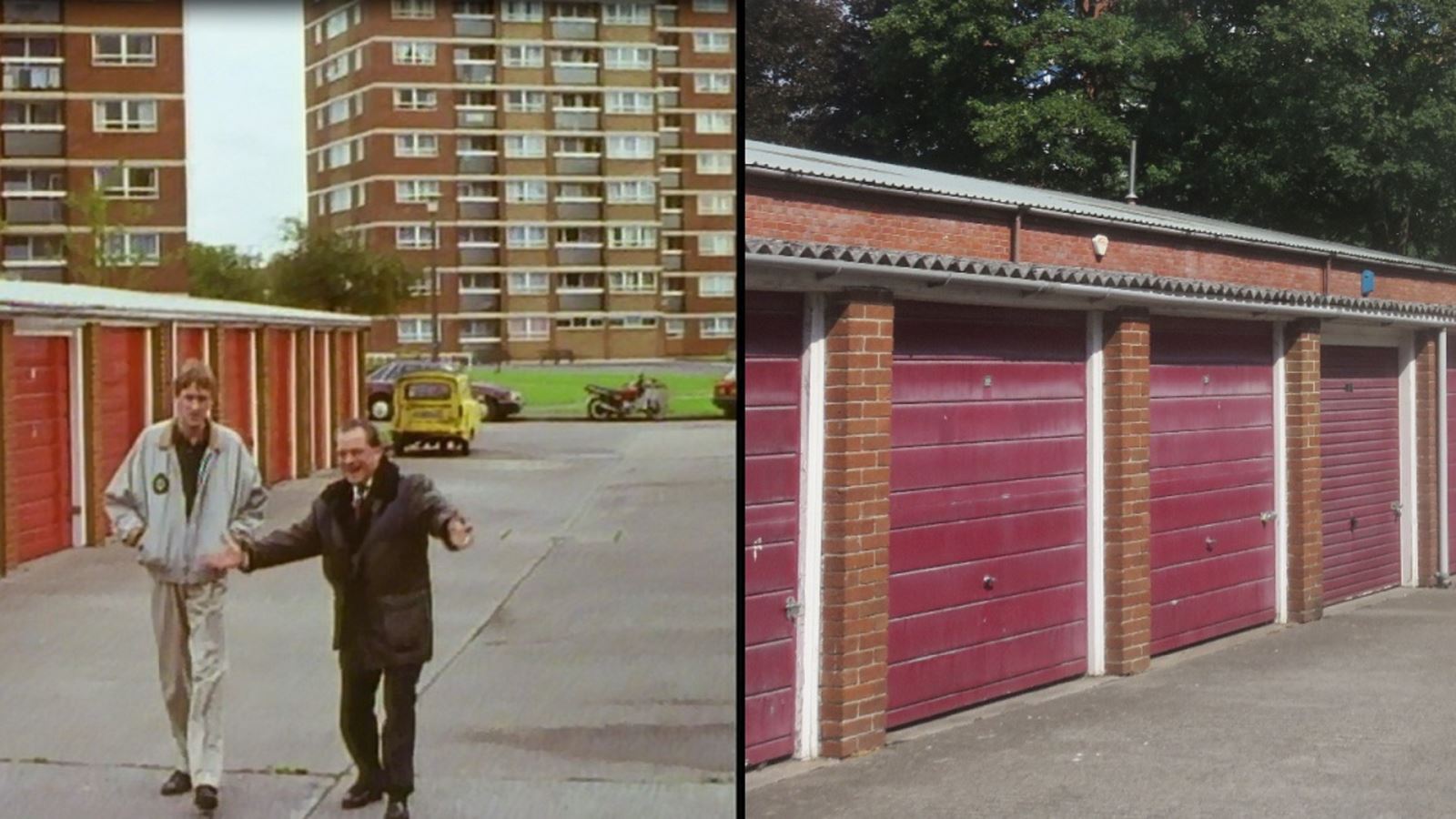 Garages on Duckmoor Road. Source Only Fools & Horses locations then and now, Flickr